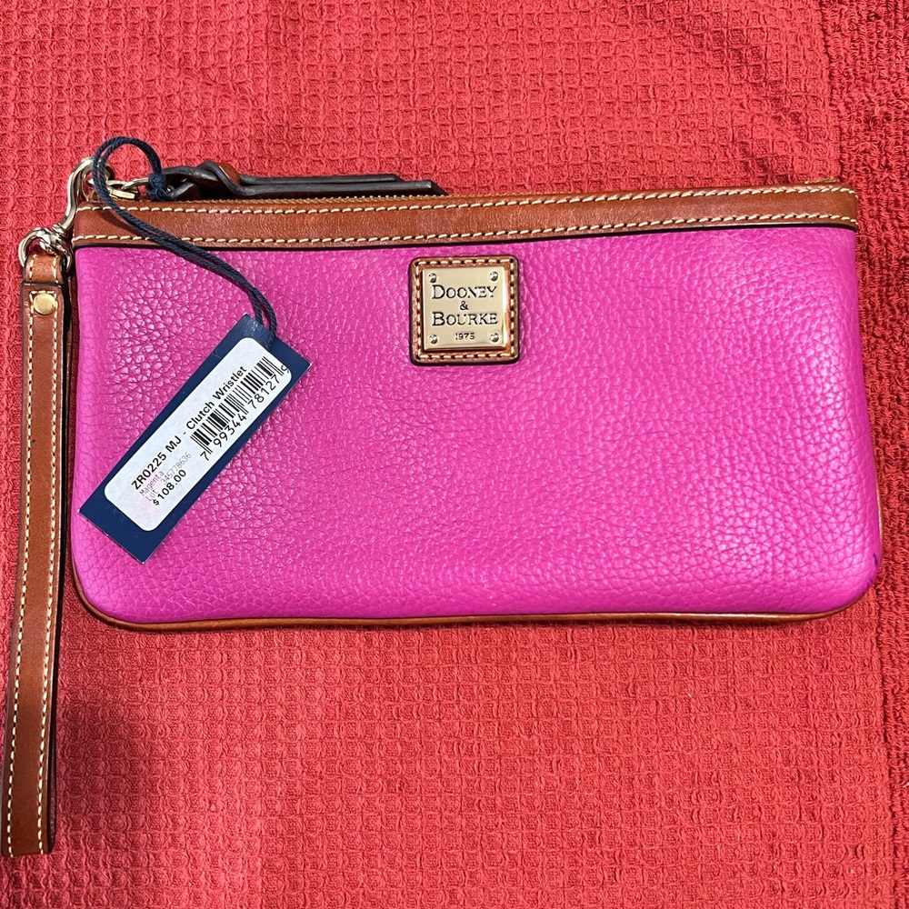 Dooney & Bourke Vibrant Majenta large slim Wristlet